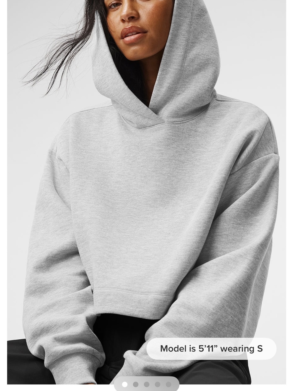 ALO Yoga Heather Gray Cropped Hoodie